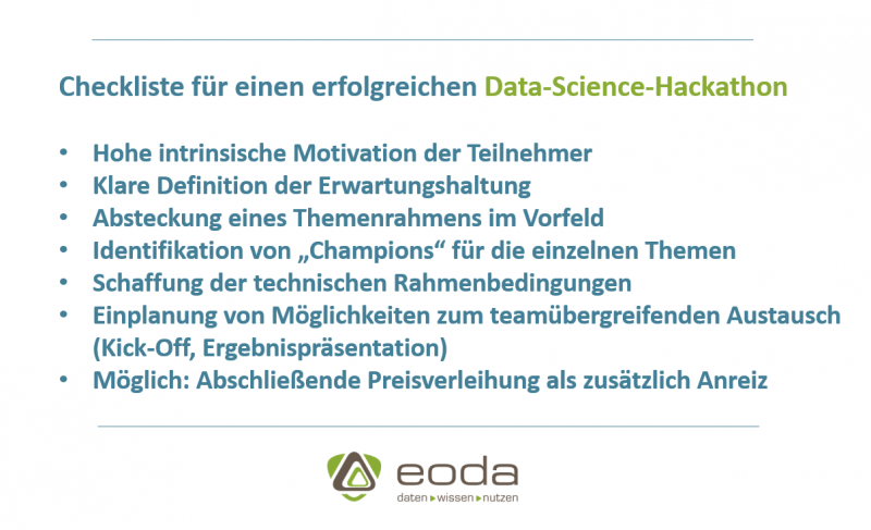 Checkliste für einen Data Science Hackathon