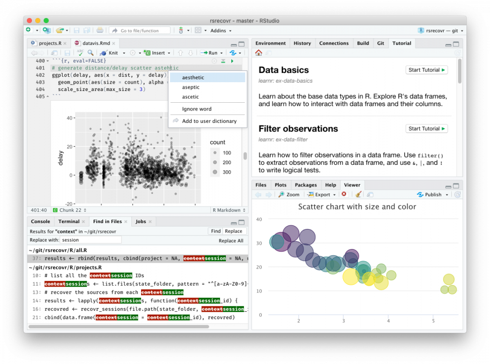 Screenshot RStudio