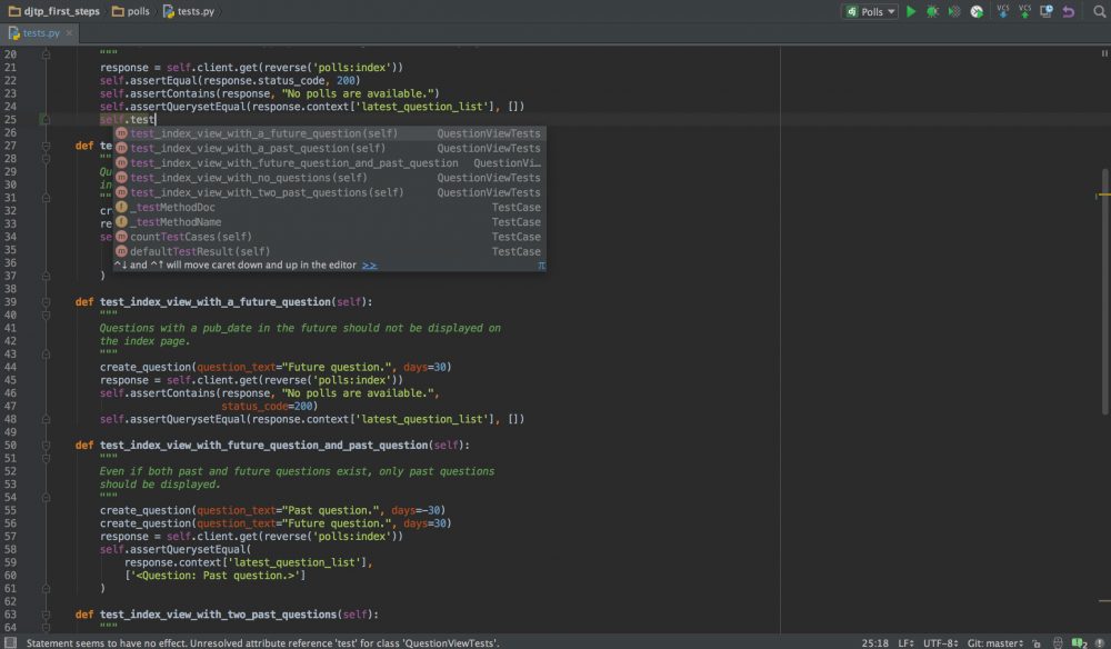 Screenshot der IDE PyCharm