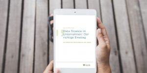 Mann liest auf Tablet das Whitepaper