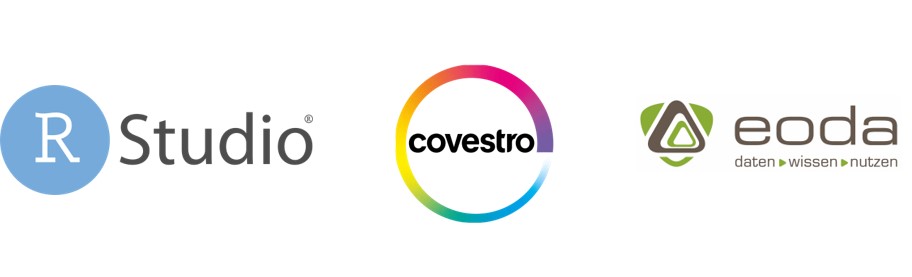 Logo Covestro, RStudio und eoda