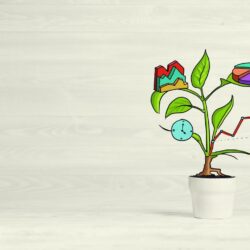Pflanze mit Business Charts