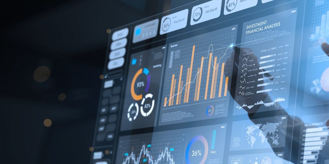 Das Bild zeigt exemplarisch ein Dashboard mit datengestützten Informationen