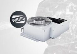 Rundschalttisch mit dem Logo der Firma WEISS