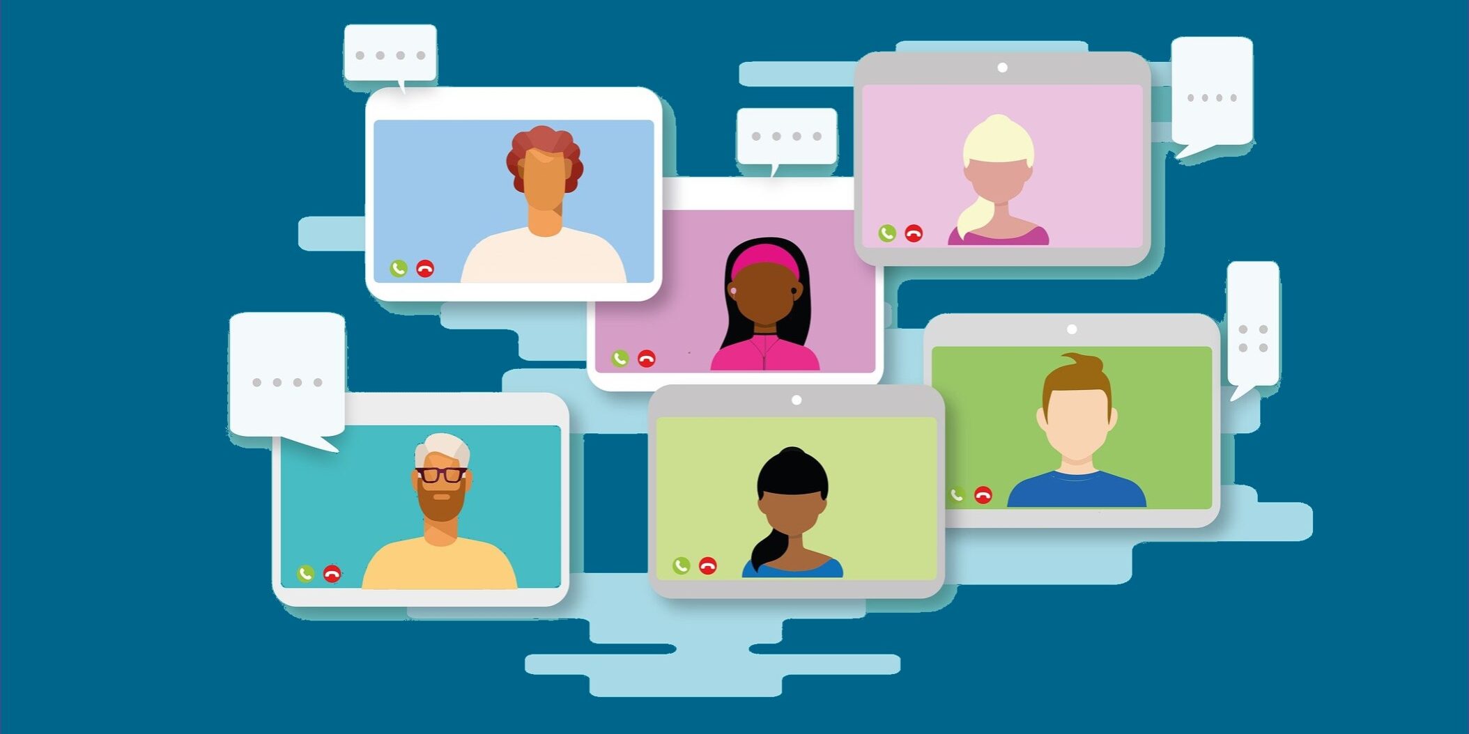 Web-Conference Monitore mit Akteuren von Web-Konferenzen