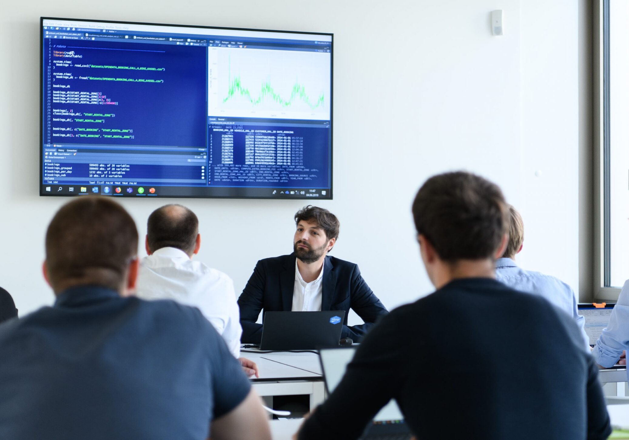 Trainer erklärt Programmiersprache