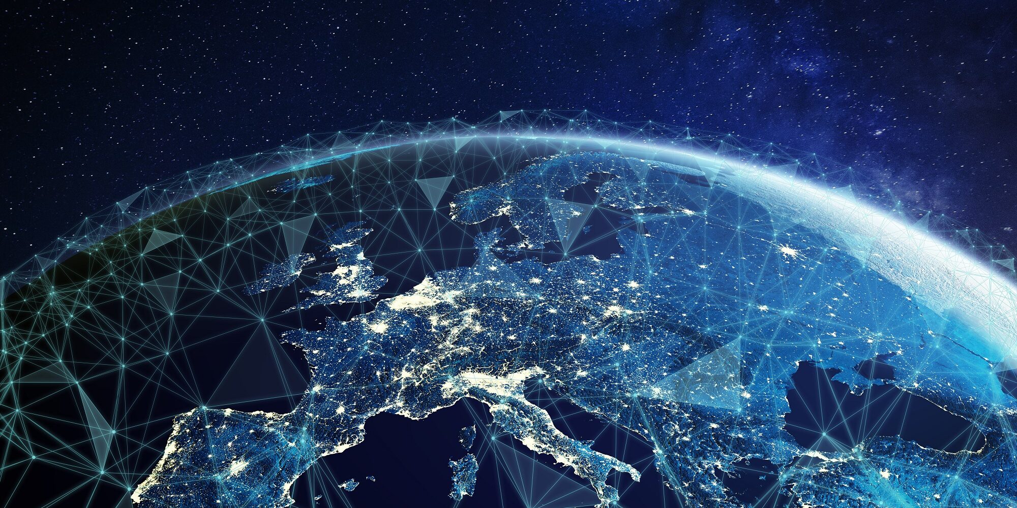 Telecommunication,Network,Above,Europe,Viewed,From,Space,With,Connected,System Telecommunication,Network,Above,Europe,Viewed,From,Space,With,Connected,System