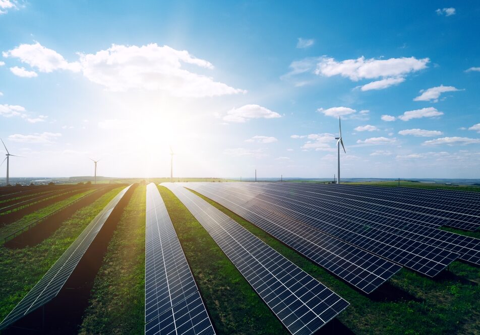 Windmill,Turbines,And,Solar,Panels,Generating,Green,Energy,Electric.solar,Panels